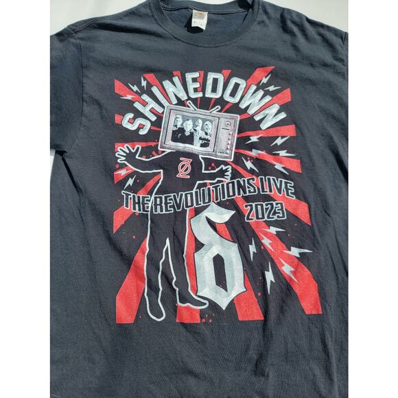 Shinedown Tour T-Shirt M 2023 The Revolutions Live Band Tee Three Days Grace - Picture 2 of 5